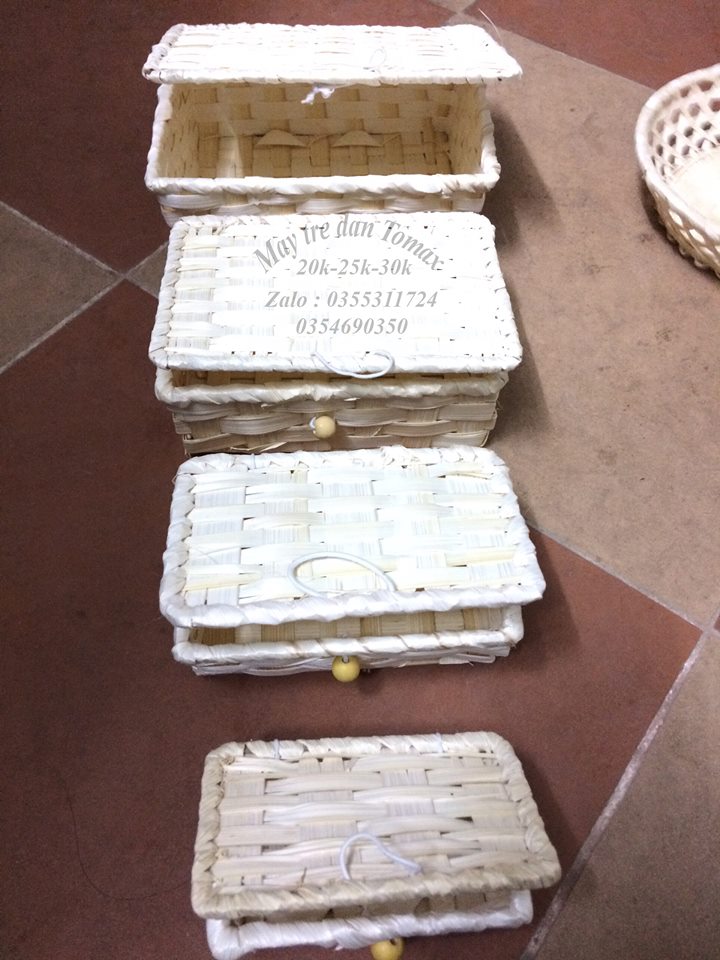 Hộp đựng bánh bằng tre sấy đẹp TM13